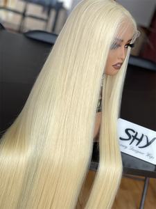 Perruque en dentelle HD 13*4 de qualité supérieure, cheveux européens, couleur blonde 613, longueur 36 pouces, lisse, sans colle, vente en gros - Product Image 4