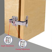 Charnière d'angle Elite 90 degrés finition chromée, charnières à fermeture amortie détachables pour meuble d'angle coudé ou porte d'armoire