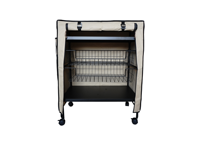Chariot de rangement mobile moderne à trois niveaux en fer avec paniers en maille et poignée, multifonctionnel pour cuisine, salle de bain et garage