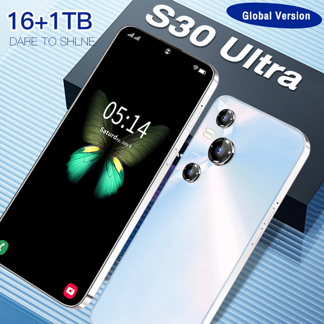 New Cheap Low Price S30 Ultra 5G Android 13 Deca Core Smartphone 108MP Camera OLED Display 8000mAh+ Large Storage Spanish