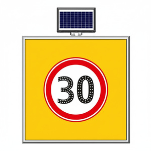 Panneau de signalisation routière réfléchissant à énergie solaire 30 km, 100 x 100 cm, signal de prudence pour utilisation sur route - Product Image 2