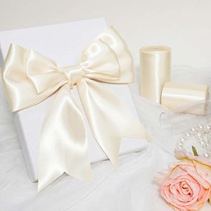 Ruban en satin double face blanc élégant certifié OEKO, 100% polyester, pour boîte cadeau et bricolage - Product Image 6