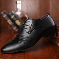 Chaussures habillées pour hommes, mocassins en cuir à bout pointu avec boucle métallique, à enfiler, pour mariage, bureau ou tenue décontractée