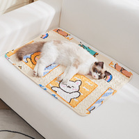 Tapis de sol antidérapant en coton pour animaux de compagnie, tapis de couchage pour chats, chiens, lapins, tapis isolant et chaud pour animaux de compagnie, lavable