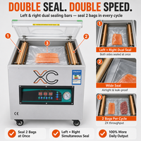 Machine d'emballage sous vide automatique à couvercle dôme Xicang XC-380, grande pompe, scellage rapide sous vide intense pour produits volumineux (viandes, fruits de mer, etc.)