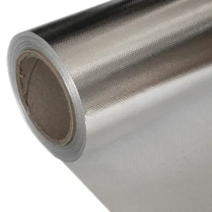 Fireproof Aluminized Fiberglass Aluminum Foil Flame Retardant Cloth Heat Insulation Aluminum Foil Fiberglass Cloth