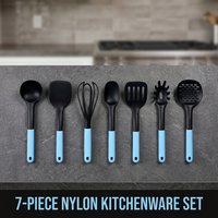 Ensemble d'ustensiles de cuisine en nylon 7 pièces, outils de cuisson antiadhésifs de qualité alimentaire résistants à la chaleur avec trou de suspension pour la maison et les restaurants