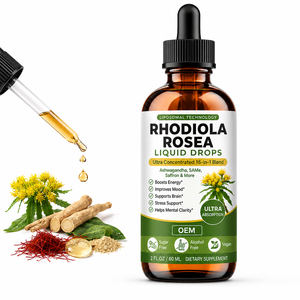 Complément alimentaire botanique en gouttes liquides de Rhodiola Rosea liposomale, sans sucre, sans alcool, végétalien, avec formule pure pour le bien-être quotidien - Product Image 1