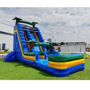 Toboggan Gonflable Tropical Personnalisé en PVC Iridescent avec Piscine et Château Gonflable pour <span class=keywords><strong>Location</strong></span> et Fêtes - Product Image 3