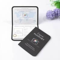 Cartes d'invitation de mariage noires de haute qualité, délicates et personnalisées, passeport coloré avec carte d'invitation