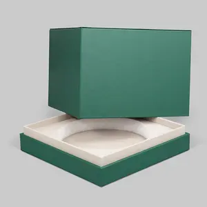 Caixa de madeira grande de couro verde luxuosa personalizada para medalhas, placas, pedras, troféus esportivos, caixas de luxo, caixa de exibição de moedas
