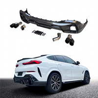 Pour BMW X6 G06 : Kit carrosserie extérieur en fibre de carbone avec embouts d'échappement et silencieux pour pare-chocs arrière
