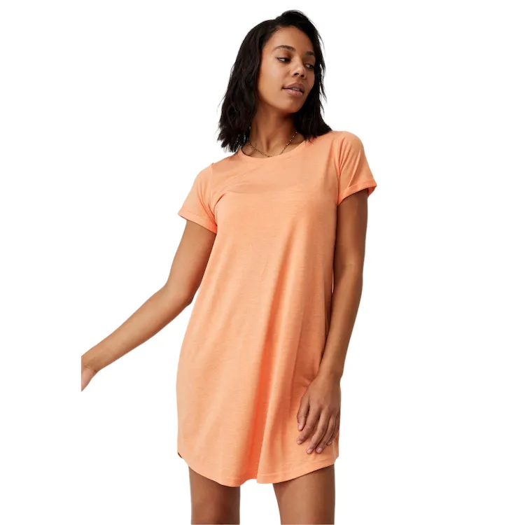 Robe t-shirt manches courtes pour femme, Jersey ample, couleur unie, haute qualité, Direct d'usine, 2020