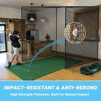 Filet de cage de golf 10x10x10 pieds avec filet de frappe supplémentaire en maille polyester robuste pour l'entraînement en intérieur, extérieur et jardin