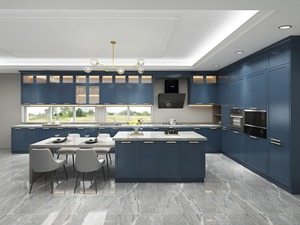 Conception d'armoires de cuisine en acier inoxydable avec finition laquée de style méditerranéen BAINENG avec <span class=keywords><strong>grande</strong></span> île pour une utilisation en intérieur - Product Image 2