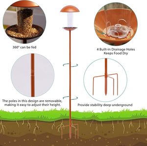 Suporte para Alimentador de Pássaros JH-Mech para Pássaros Selvagens Pequenos, Perfeito para Decorações de Jardim e Pátio, Alimentador de Pássaros Metálico para Exterior com Poste - Product Image 3
