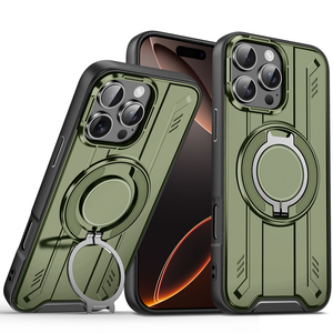 เคสกันกระแทก TPU+PC พร้อมขาตั้งหมุนได้ 360 องศา พิมพ์โลโก้ได้ สำหรับ iPhone 18 Pro Max 17 Pro และเคส OEM สำหรับ <span class=keywords><strong>OPPO</strong></span> A3 A5 Pro จำนวนมาก - Product Image 1