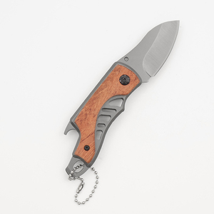 Coltello pieghevole portachiavi con lama in acciaio 3cr13 e manico in legno di <span class=keywords><strong>weng</strong></span>é, coltello da campeggio e sopravvivenza per personalizzazione fai-da-te e OEM - Product Image 3