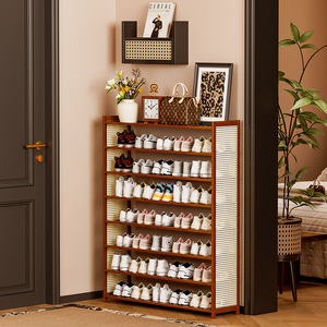 Luxury Retro Simple Bamboo and Wooden <b>Shoe</b> <b>Rack</b> for Home Use, Entrance, New 2026 Indoor Style, Easy Installation - Product Image 3