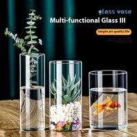 Vase en verre borosilicate moderne, design INS, vert, pour rose, petit poisson, aquarium, hydroponie, arrangement floral, pot de fleurs