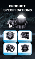 GOODZOOM Phares antibrouillard 3'' universels pour voiture, projecteurs LED, feux de conduite, projecteurs antibrouillard bi-LED 3 pouces pour voiture, camion, 24V