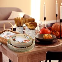 Vaisselle de Thanksgiving en papier, assiettes, serviettes, décorations de fête d'automne, fournitures jetables pour fête de Thanksgiving, gobelets, couverts, décorations