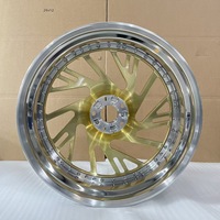 Jantes en alliage d'aluminium à déport profond avec lèvre chromée polie 20 22 24 26 28 30 pouces, finition or brillant personnalisée pour véhicules classiques