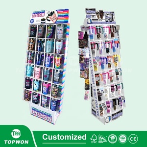 Exhibición de papel para supermercado, soporte de exhibición de cartón con gancho, taza, toalla, papel tisú, pañales para bebés, soporte de exhibición de cartón - Product Image 3