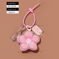 Porte-clés de sac à dos en peluche avec petit pendentif fleur, style coréen chic minimaliste Instagram, coloré et mignon, motif floral