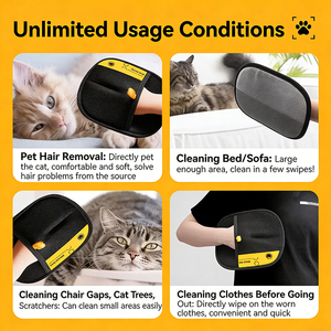 Guante electrostático de doble cara para eliminar el pelo de gato, diseñado para proteger los dedos, de alta calidad para uso doméstico, venta al por mayor de fábrica. - Product Image 5
