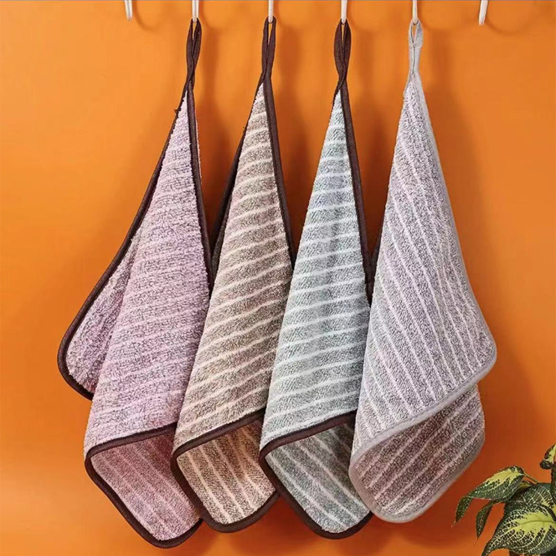 Extra thick 25*25mm bound hem [vertical striped dishcloth]