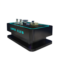 Bas prix taille personnalisée couleur acier inoxydable Led éclairage Table Bar meubles de discothèque