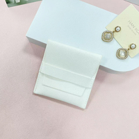 Pochette à bijoux noire ZXF, prix abordable, emballage en microfibre à fermeture pression pour boucles d'oreilles avec logo