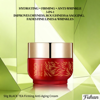 Crème Visage Raffermissante Anti-Âge à l'Extrait de Thé Noir, Ectoïne, Vitamine E, Gomme Xanthane – Anti-Rides, Atténue les Ridules, Hydrate les Peaux Sèches, Rugueuses et Ternes