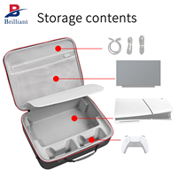 Étui personnalisé brillant en EVA avec fermeture éclair pour PlayStation 5 Slim Digital Edition Portal, étanche, antichoc, anti-poussière, avec fonctionnalités BWL