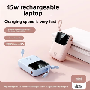 Batterie externe ultra-grande capacité 30000 mAh en PVC, <span class=keywords><strong>charge</strong></span> rapide 35 W, affichage numérique, câble, logo personnalisable - Product Image 4