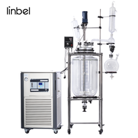 Réacteur chimique en verre à double enveloppe certifié UL, 5L, 10L, 20L, 50L, 100L, 200L