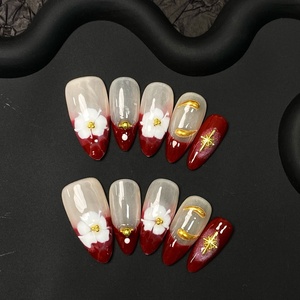 Produits en gros 3D Advanced <span class=keywords><strong>Patch</strong></span> Pure Sculpture Fleur <span class=keywords><strong>Faux</strong></span> <span class=keywords><strong>Ongles</strong></span> Romantique Nails Art Glitter Shell Beach Handwork Nail - Product Image 3