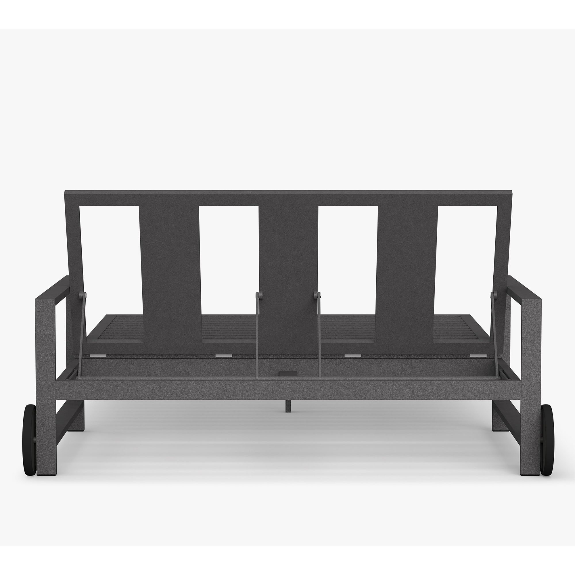 Easy cleaning patio daybed cheap hotel pool furniture aluminum double wheels metal outdoor sun loungers with cushion