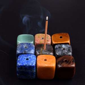 Natural Pink Amethyst Crystal Incense Burner Insert Waterproof Rectangle Shape for Buddha Crystals Incense Holder - Product Image 1