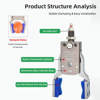 Pince à embout pneumatique JD Mini avec capteur de détection magnétique, mini-fixation de forme spéciale pour outil de bras mécanique de moulage par injection