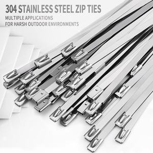 Attaches de câble en acier inoxydable 304, 4,6 mm, autobloquantes, de qualité marine, résistantes aux hautes températures, pour extérieur - Product Image 1