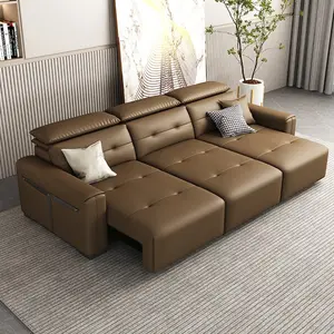 Thiết kế mới ý đa chức năng có thể thu vào sofa hiện đại Minimalism đồ nội thất phòng khách da sofa giường ánh sáng sang trọng đi văng