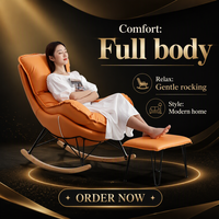 Fauteuil à bascule pliable moderne avec fonction rafraîchissante pour appartement, hôtel, salon, chambre et usage extérieur
