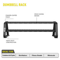 Support d'haltères double face robuste OKPRO pour salle de sport commerciale, capacité 10 paires