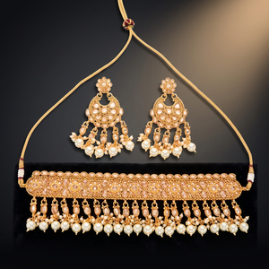 Latest Handmade Women's Antique <b>Pearl</b> Choker <b>Necklace</b> <b>Set</b> with Gold Plated Wedding Party Engagement Adjustable Jewelry 214170 - Product Image 2