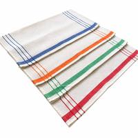 Serviette en coton 100% teint en fil, tissage nid d'abeille, avec rayures colorées pour hôtel, restaurant, café