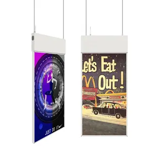 Hanging Mount Indoor 43 Inch LCD Double-sided Advertising Player Vertical Tempered Glass Kiosk SDK Indoor Led Display Android Tv