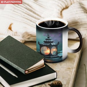 Mug à sublimation photo personnalisé, noir givré, 11 oz, céramique, tasse magique changeante de couleur - Product Image 3