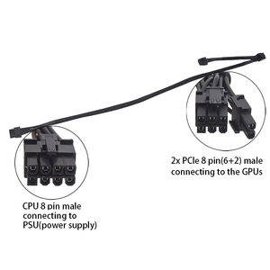 8Pin çift 8Pin (6 + 2) Thermaltake TR2 RXM1000 PSU için PCIe VGA güç kablosu - Product Image 3